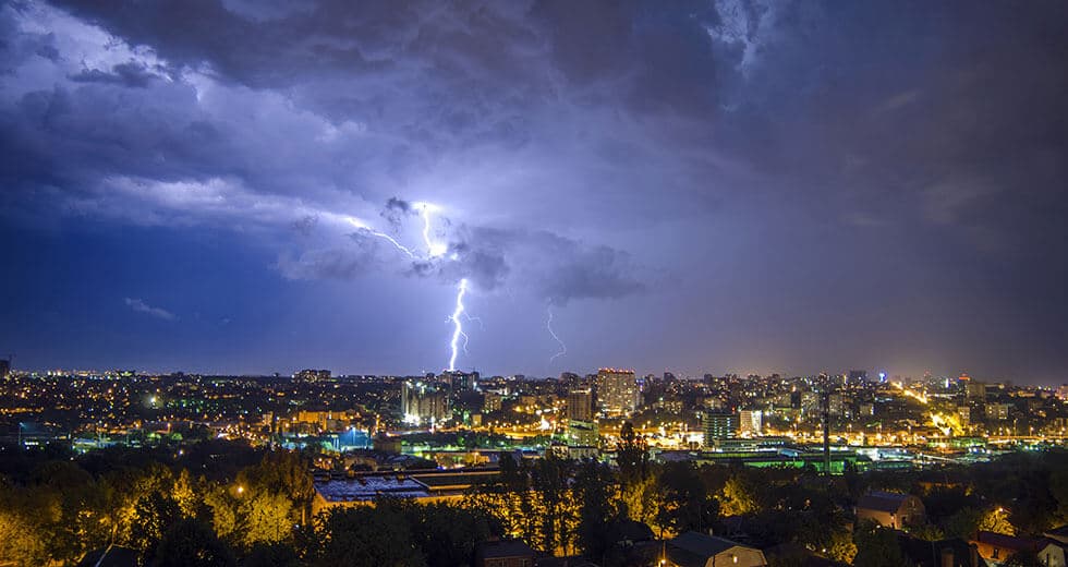 A lightning rod of outdoor display