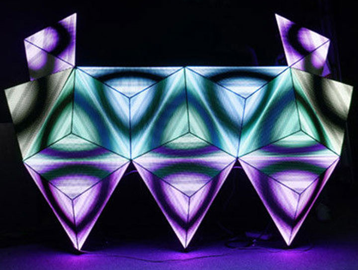 Creative LED display of triangle shape